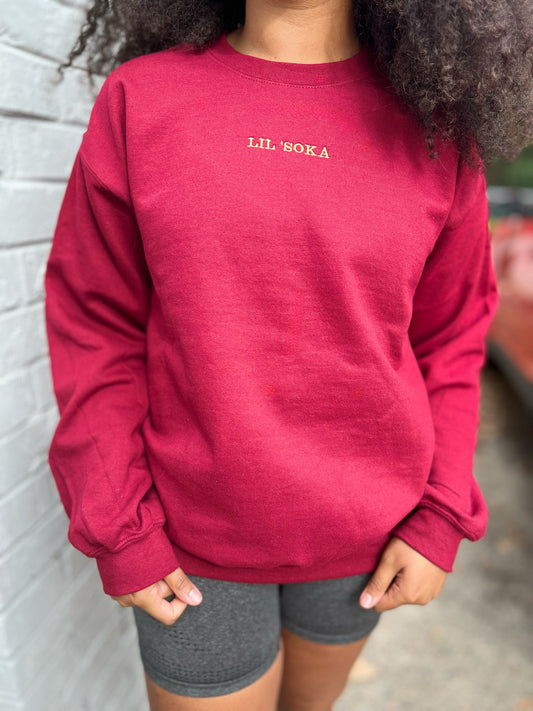Lil 'Soka | Embroidered Crewneck Sweatshirt (Unisex) | One Liner | Minimal